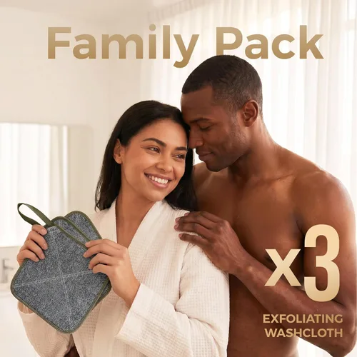 Miniatura 9 de ZOMCHI Paquete de 3 Paños Exfoliantes, Paños de Lavado Facial y Corporal Premium con Suavidad y Exfoliación en Dos Lados, Paños de Baño para Mujeres