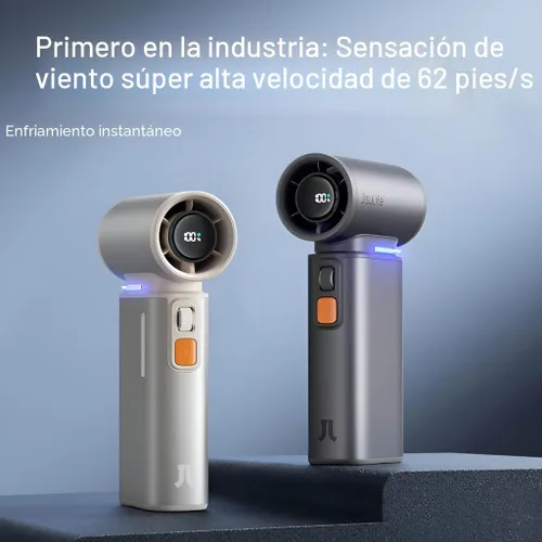 Miniatura 7 de JISULIFE Ventilador turbo portátil de mano, mini ventilador personal ajustable de 100 velocidades, funciona con batería recargable USB de 9000 mAh