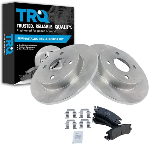 Miniatura 147 de TRQ Juego de pastillas de freno semimetálicas traseras y rotores compatibles con Chevrolet Trailblazer 02-06 Trailblazer EXT 04-06 SSR 02-07 GMC