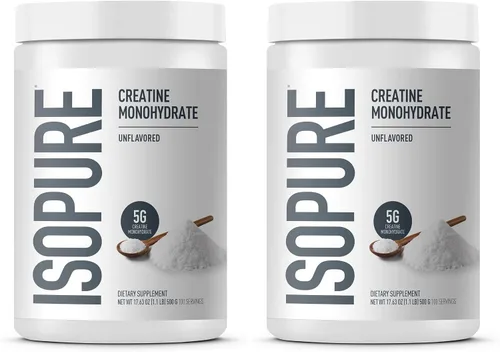 Miniatura 11 de Isopure 100% Pura Creatina Monohidrato en Polvo, Sin Azúcar, Sin Sabor, 5g de Creatina Monohidrato Por Porción, 1.1 Libras, 100 Porciones