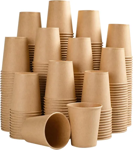 SIUQ Paquete de 400 vasos de papel kraft de 5 onzas, vasos de baño desechables, mini vasos para enjuague bucal, vasos para bebidas calientes/frías