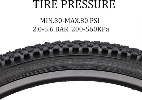 Miniatura 7 de Hycline Paquete de 2 neumáticos para bicicleta de montaña: neumáticos de bicicleta plegables de repuesto de 20/24/26/27.5 pulgadas resistentes al