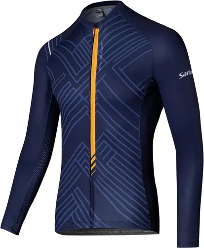 Miniatura 50 de Santic - Camiseta de ciclismo para hombre, manga larga, reflejante, cremallera completa, con bolsillos