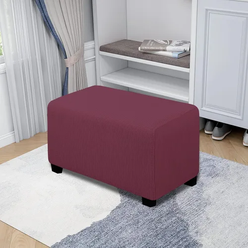 Miniatura 2 de Easy-Going Funda Elástica para Otomana Taburete de Almacenamiento Plegable Protector de Muebles Funda Rectangular Suave con Parte Inferior Elástica