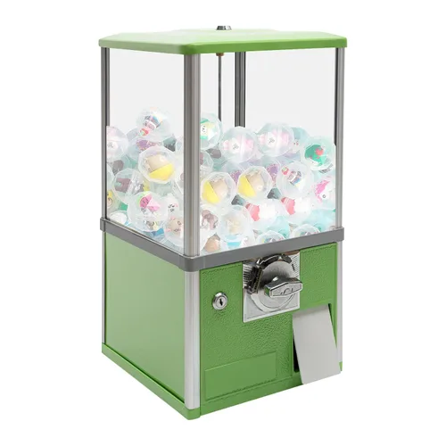 Máquina expendedora comercial Máquina expendedora de cápsulas de 21 pulgadas para 1.77-1.97 pulgadas Twist Egg Candy Gumball Toy Máquina Verde
