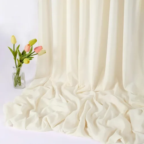 Miniatura 19 de The Yard - Tela de gasa blanca de 5 yardas y 58 pulgadas de ancho, paneles de telón de fondo traslúcidos para camino de boda, decoración rústica