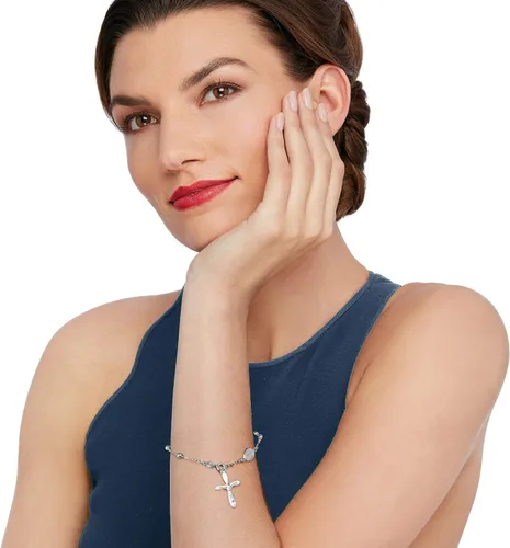 Miniatura 2 de Ross-Simons Pulsera estilo rosario de plata de ley. 7.5 pulgadas