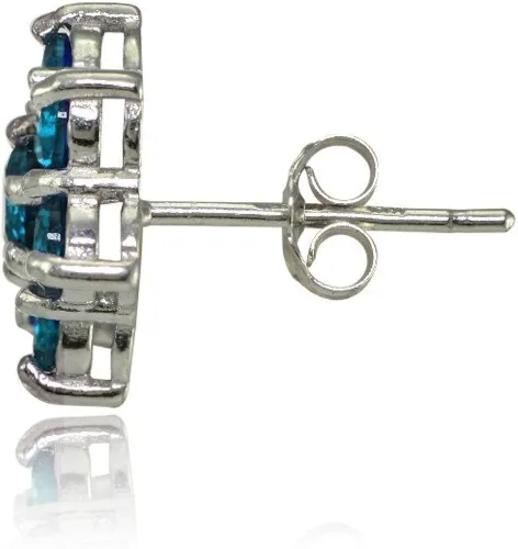 Miniatura 2 de Pendientes de plata de ley con topacio azul Londres