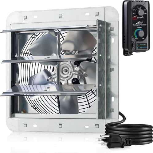 Miniatura 9 de iLiving ILG8SF10V-T, Ventilador de obturación de escape de 10 pulgadas para ático, garaje, tienda de cultivo, ventilación con termostato de 3