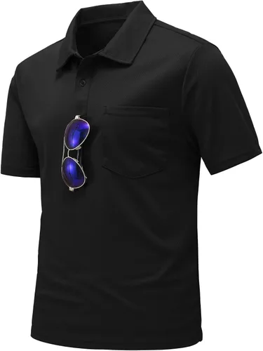 Miniatura 2 de YSENTO Camisas polo para hombre ajuste seco manga corta cuello y bolsillo para golf
