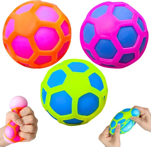 3 bolas antiestrés para adultos y niños, bolas de estrés esponjosas con funda reemplazable, juguetes calmantes para adultos, ideales para fiestas,