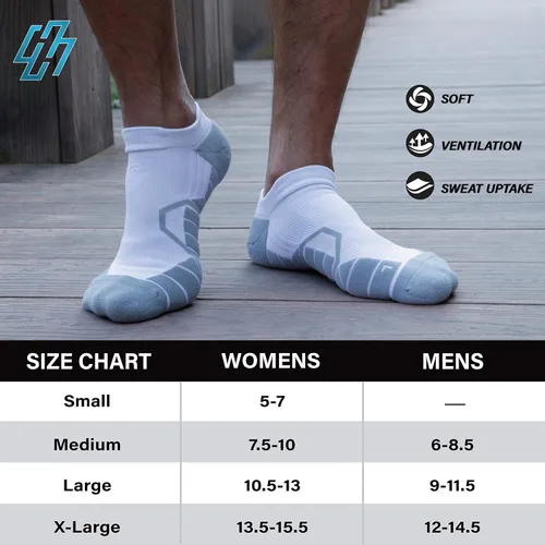 Miniatura 6 de Hylaea Calcetines deportivos para correr con cojín acolchado que absorbe la humedad corte bajo