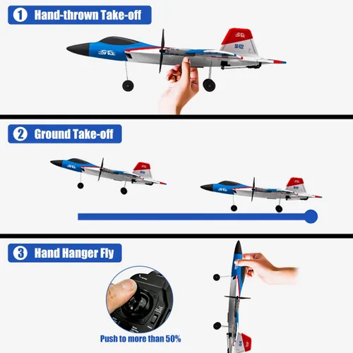 Miniatura 3 de Avión de control remoto de 4 canales, avión F-22 RC para adultos principiantes con sistema de estabilización Xpilot volador acrobático y acrobacia