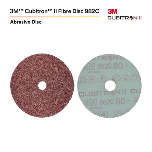 Miniatura 2 de Cubitron II 27765 Disco de Fibra de 3M 982C, 4" x 5/8" 80 + (25 unidades), Marrón, 25