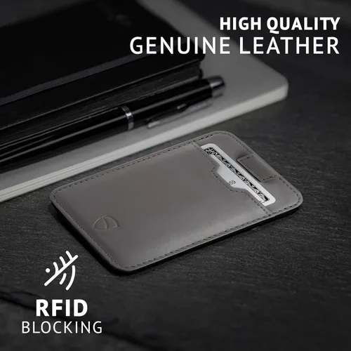 Miniatura 27 de Vaultskin CHELSEA - Cartera de piel delgada con bloqueo RFID para hombre, tarjetero minimalista con bolsillo frontal