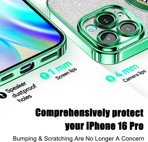 Miniatura 282 de Misscase Funda magnética con purpurina para iPhone 11 compatible con MagSafe, protección completa, delgada, a prueba de golpes, antiarañazos