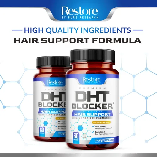 Miniatura 6 de DHT Blocker Suplemento de apoyo para el crecimiento del cabello, palma enana americana + vitaminas para el cabello para mujeres y hombres, apoya