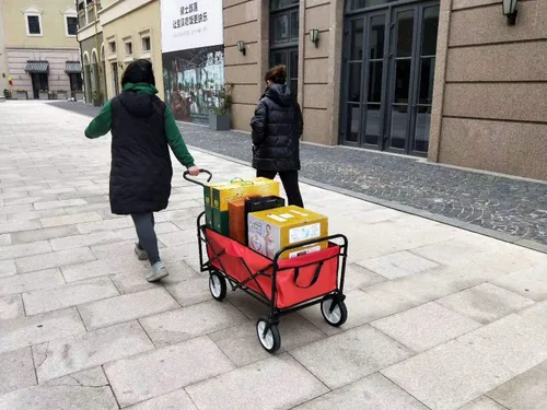 Miniatura 7 de Kaito TC3015 Carro utilitario plegable para exteriores con ruedas de 8 pulgadas y mango acolchado (rojo)