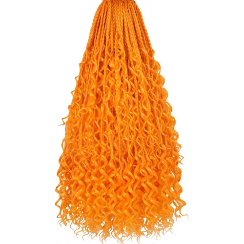Miniatura 25 de Beverlee Goddess Box - Trenzas de ganchillo de 8 pulgadas, 8 paquetes de trenzas de ganchillo bohemias, extremos rizados, pelo sintético rizado