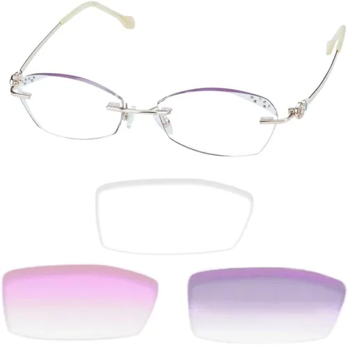 Miniatura 18 de VisionGlobal Lentes de lectura con bloqueo de luz azul sin montura con lente personalizada que reducen la fatiga ocular con diamantes elegantes