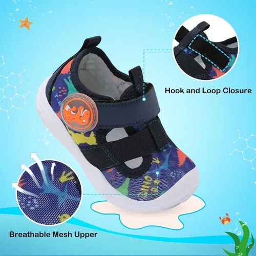 Miniatura 3 de JIASUQI Zapatos de agua para bebés y niños pequeños, sandalias de agua de secado rápido para niños pequeños, zapatos de playa y piscina