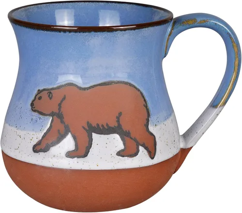 MPotTo Taza de cerámica con oso polar de 16 onzas, taza de café novedosa para hombres y mujeres, regalo de cumpleaños para hombres y mujeres, regalo
