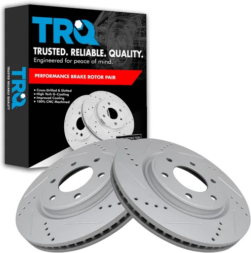 Miniatura 56 de TRQ Juego de rotores de freno de rendimiento trasero con revestimiento G premium compatible con Mazda 6 2014-2021