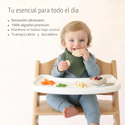 Miniatura 6 de Konssy Baberos de muselina para bebé, paquete de 10 baberos bandana para bebé, 100% algodón, unisex para niños y niñas Verde (Green Forest)