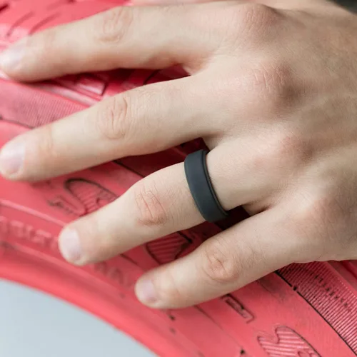 Miniatura 7 de ROQ Silicone Rubber Wedding Ring for Men, Comfort Fit, Men's Wedding Band, Breathable Rubber Engagement Band, 8mm Wide 2mm Thick, Step Edge, Multi