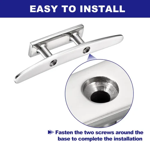 Miniatura 4 de uxcell Boat Cleat Open Base, 316 Stainless Steel Dock Cleat for Kayak Boat