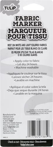 Miniatura 2 de Tulip Marcador permanente de tela, punta de cincel gigante negra, sin juego de calor, mínimo sangrado, secado rápido para ropa, zapatos, bolsas