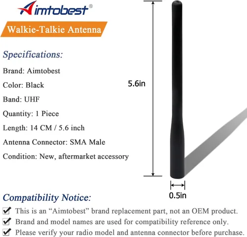 Miniatura 2 de Marine VHF - Antena de radio de mano SMA macho de goma compatible con HX270S HX280S HX290 HX300 HX370S HX400 HX460 HX500 HX850S HX851 HX870 HX890