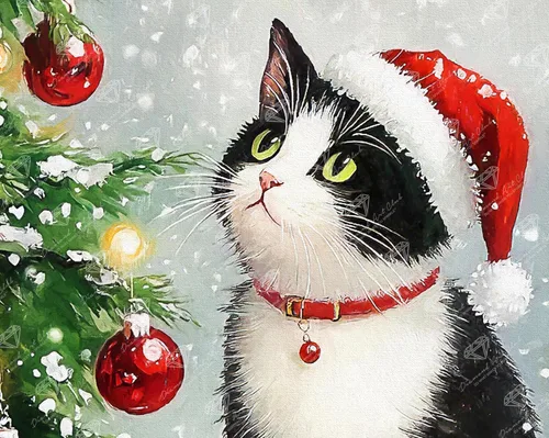 Miniatura 17 de DIAMOND ART CLUB Making Friends - Kit de pintura de diamantes de gatito, manualidades divertidas para adultos, lienzo de arte redondo de diamante