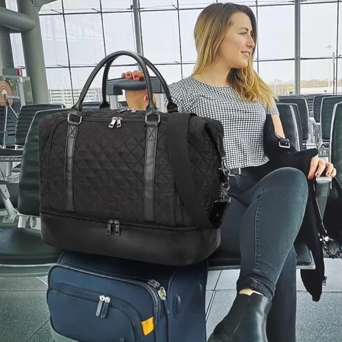 Miniatura 2 de CAMTOP - Bolsa de viaje de fin de semana para mujer, bolsa de lona con espacio para laptop de15.6 pulgadas
