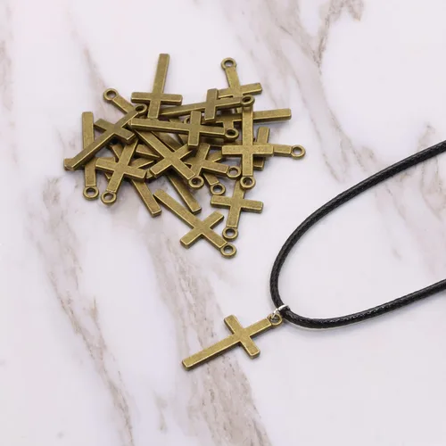 Miniatura 5 de Shapenty Dijes pequeños de metal con dije de cruz para aretes, pulsera, collar, llavero, tiradores de cremallera, joyería para hacer manualidades