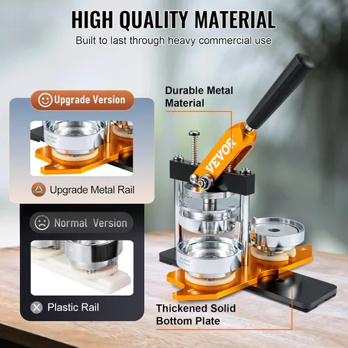 Miniatura 4 de VEVOR Máquina para hacer botones, 2.953 in (3 pulgadas), kit de prensa para perforar insignias, regalos para niños, suministros de fabricación