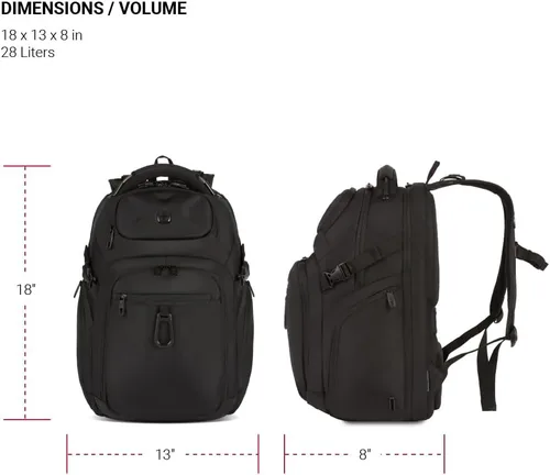 Miniatura 5 de SwissGear Endure ScanSmart – Mochila para portátil con tecnología TSA aprobada – Compatible con la mayoría de laptops de 17" – Múltiples bolsillos