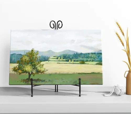 Miniatura 4 de SVENJBB Soporte de exhibición para platos, soportes decorativos de 6 pulgadas para exhibición, caballete de hierro negro para fotos, libros, marcos