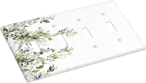 Miniatura 143 de Placa Decorativa de Pared de Granja Rústica con Cuerno de Madera para Puerta de Granero 1 Banda Duplex Cubiertas de Toma Eléctrica Soltera
