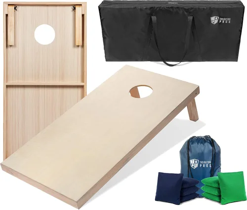 Miniatura 70 de Tailgating Pros Tablas para juego de cornhole - 4 x 2 pies y 3 x 2 pies. Juego de cornhole con estuche de transporte y juego de 8 bolsas de maíz