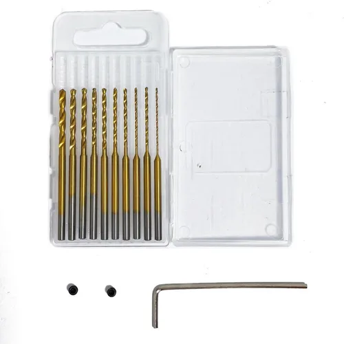 Miniatura 9 de Mini taladro inalámbrico de 3 velocidades con 8 brocas pequeñas, taladro eléctrico de mano recargable con mordaza, juego de brocas de resina