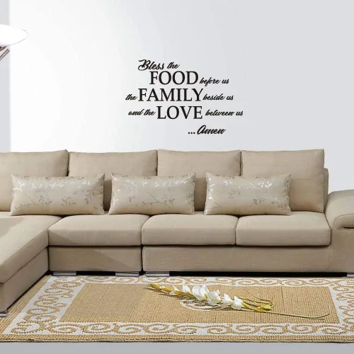 Miniatura 4 de Bless the Food Before us, the Family Beside Us and the Love Between Us Amen - Calcomanía para pared, citas, oración, comedor, cocina, decoración