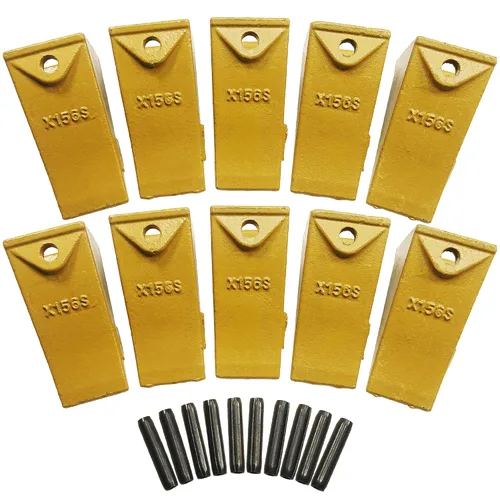Miniatura 9 de Paquete de 5 dientes de cucharón de retroexcavadora X156S con pasadores para minicargadora y cucharones para minicargadora (5 unidades)