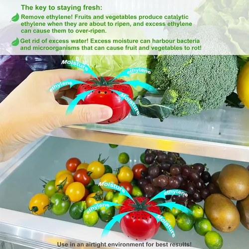 Miniatura 3 de Kit de conservador de frescura: mantiene las frutas y verduras frescas durante más tiempo, absorbe gas etileno y olores en el refrigerador