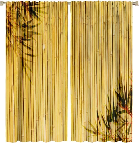 Miniatura 39 de Cortinas de bambú 3D impresas para exteriores, cortinas de bambú natural japonés zen, sala de estar, cocina, bolsillo para barra, cortinas