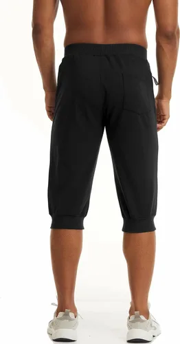 Miniatura 4 de MAGCOMSEN Pantalones capri deportivos 34 para hombre con bolsillos con cremallera longitud a la rodilla pantalones cortos de entrenamiento