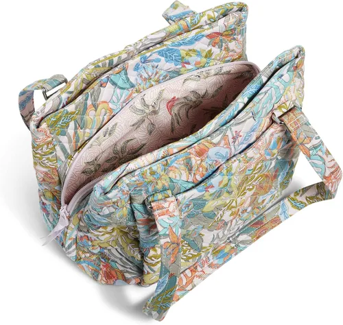 Miniatura 3 de Vera Bradley Bolso bandolera de algodón con múltiples compartimentos para mujer