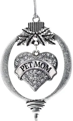 Miniatura 102 de Inspired Silver Adornos festivos de dije de corazón pave de plata con circonitas cúbicas