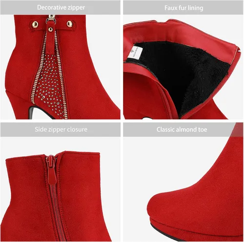 Miniatura 5 de Dream pairs - Botines altos de tacón grueso para mujer