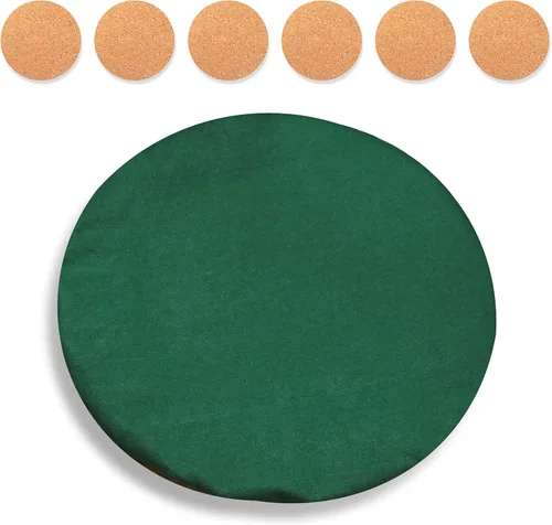 Katai Funda de mesa de póquer, estilo casino de fieltro verde para noche de juegos, póquer, mahjong, juegos de mesa, mesa redonda, 36-45 pulgadas,